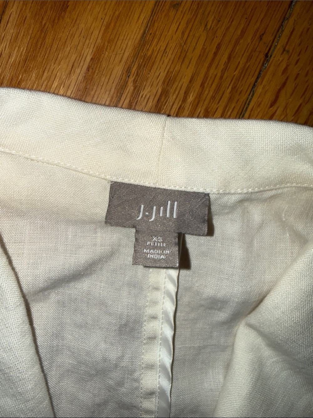 J Jill Women's Cream White Single-Button 100%Linen Blazer Petite XS - Picture 3 of 6